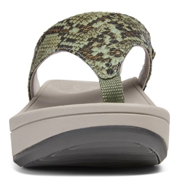 Vionic Sandals Ireland - Naples Platform Sandal Olive Snake - Womens Shoes On Sale | UNJPK-7492